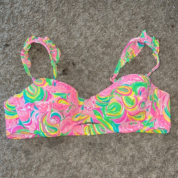 Lilly Pulitzer Hannah Ruffle Bikini set in All Nighter Flamingo Print - Picture 4 of 14